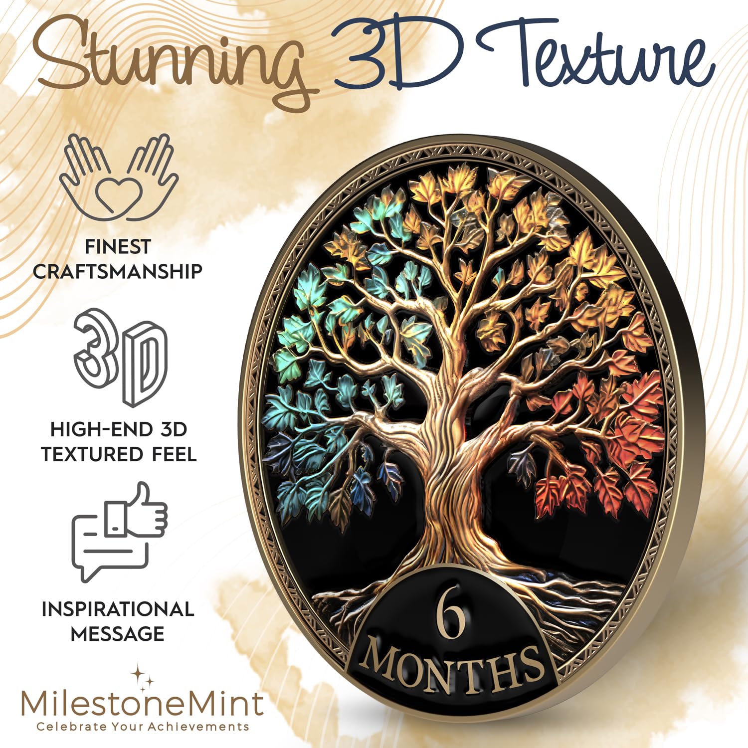MilestoneMint 34mm sobriety coin fits in book covers and display cases.