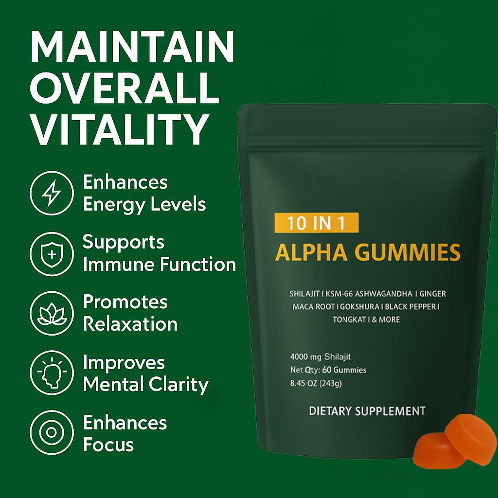 MILIZHIWU True Alpha Gummies packaging showcases the 60-count bag for convenience