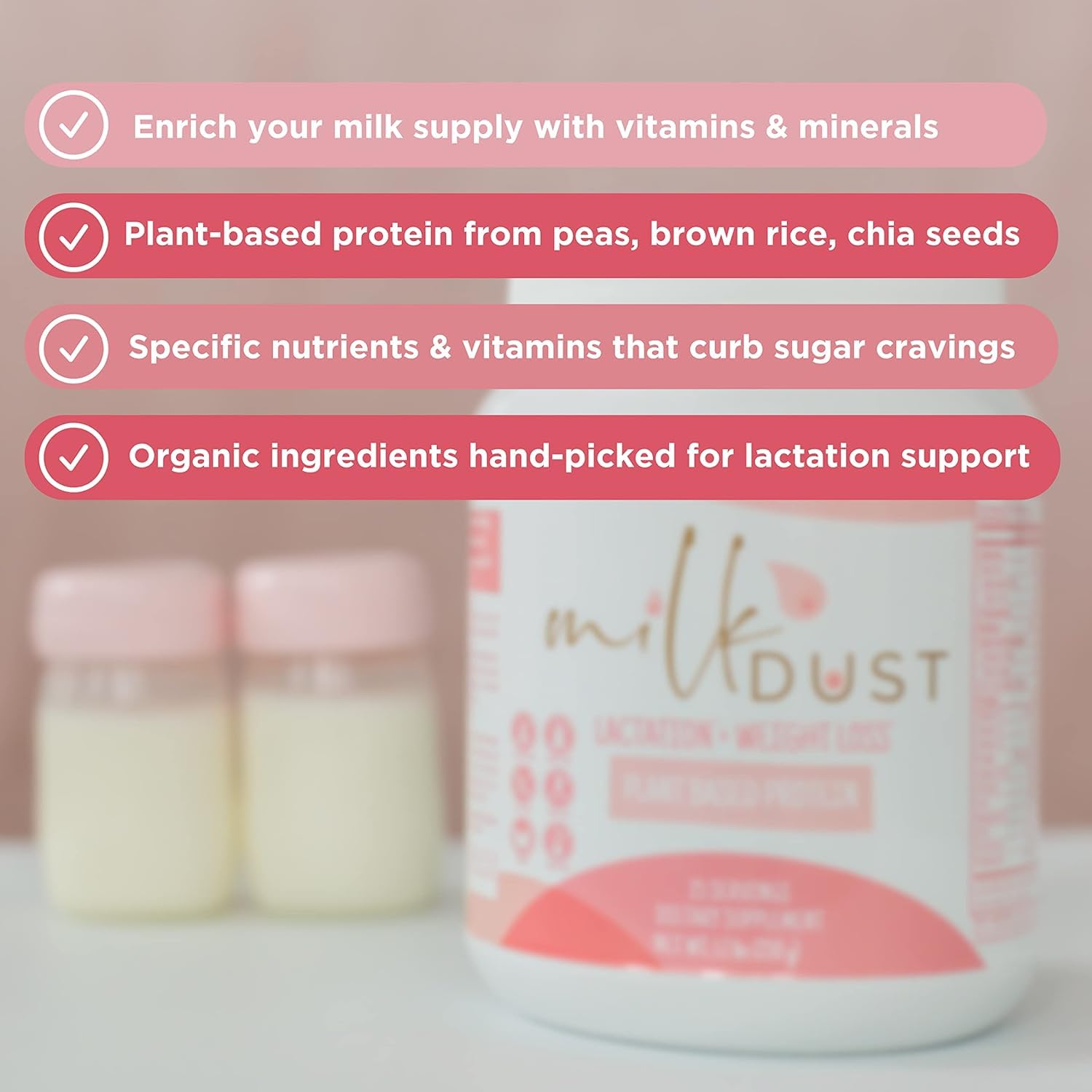 MILK DUST vanilla shake ready in glass for on-the-go