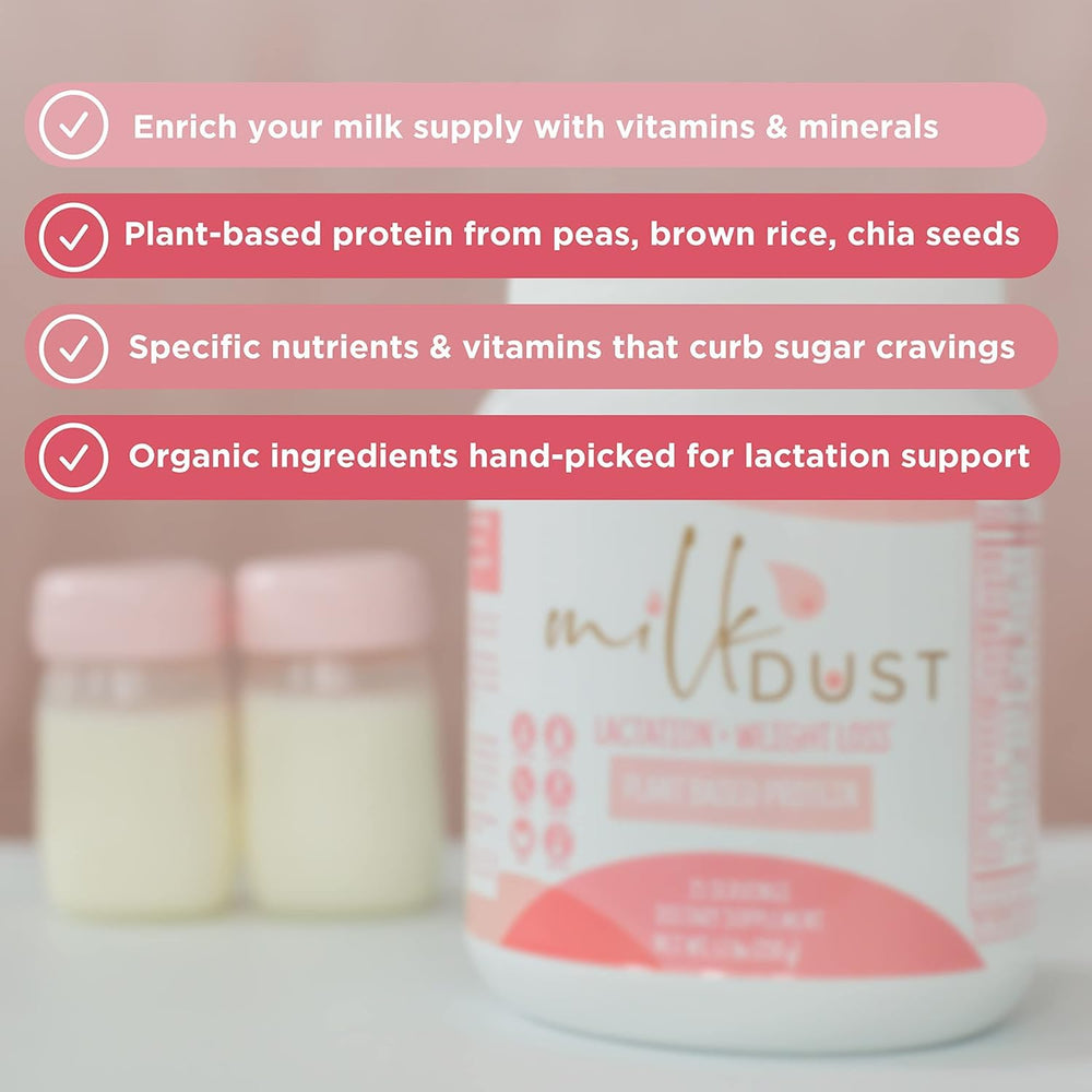 MILK DUST vanilla shake ready in glass for on-the-go
