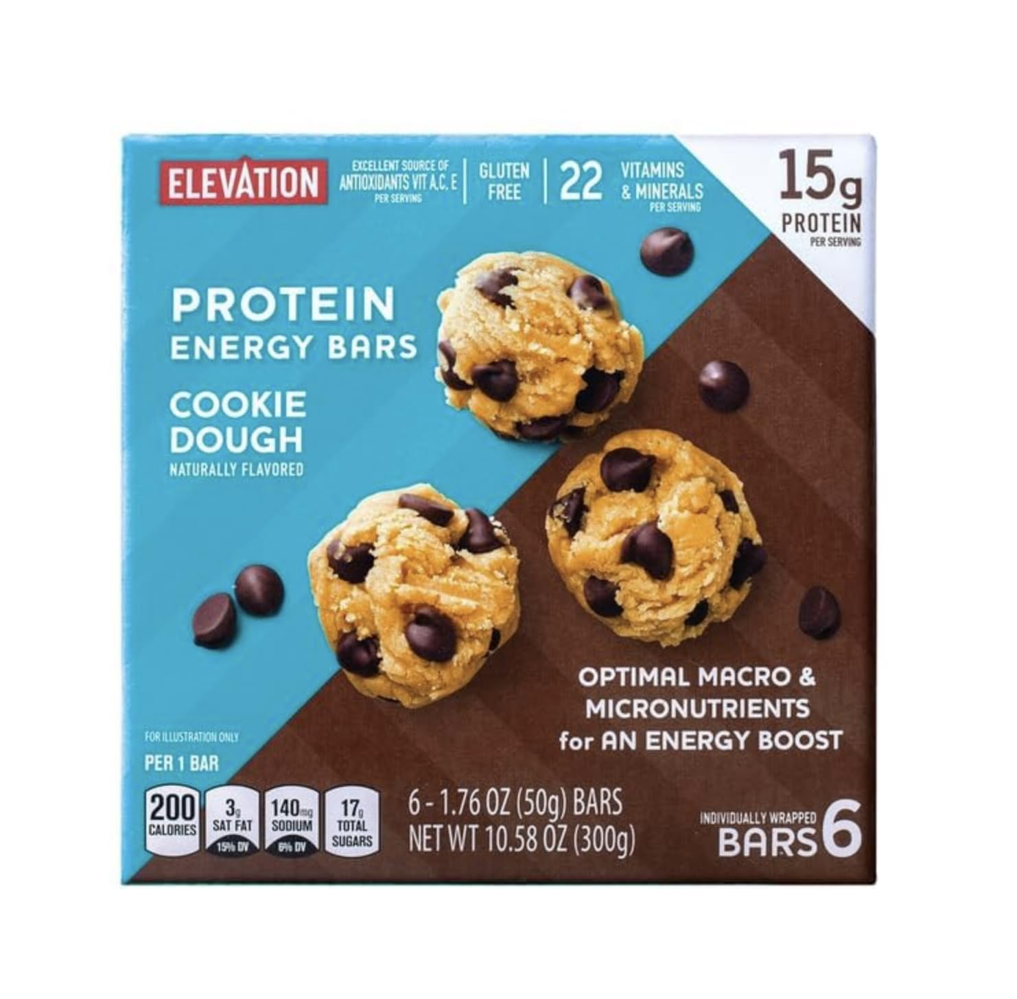 Elevation by Millville cookie dough bar close-up showing texture