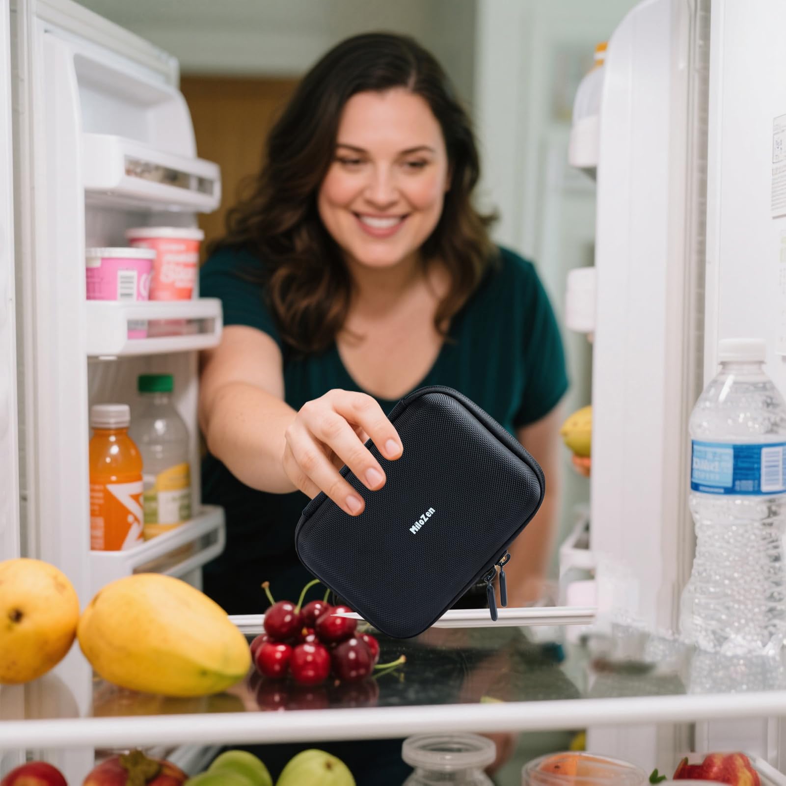 MiloZen carry strap makes diabetes supplies easy to carry.