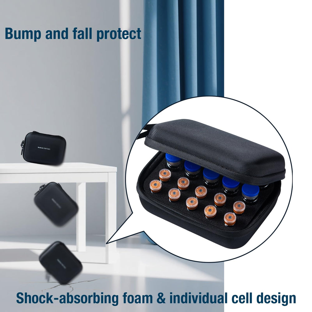 MiloZen EVA interior cushions each vial for travel protection.