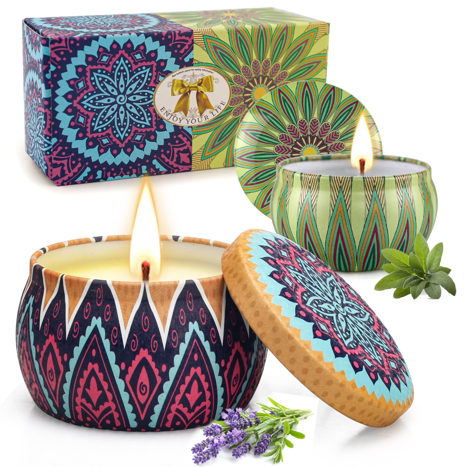 MIMURHYL lavender-sage 2-pack candles create calm spaces.