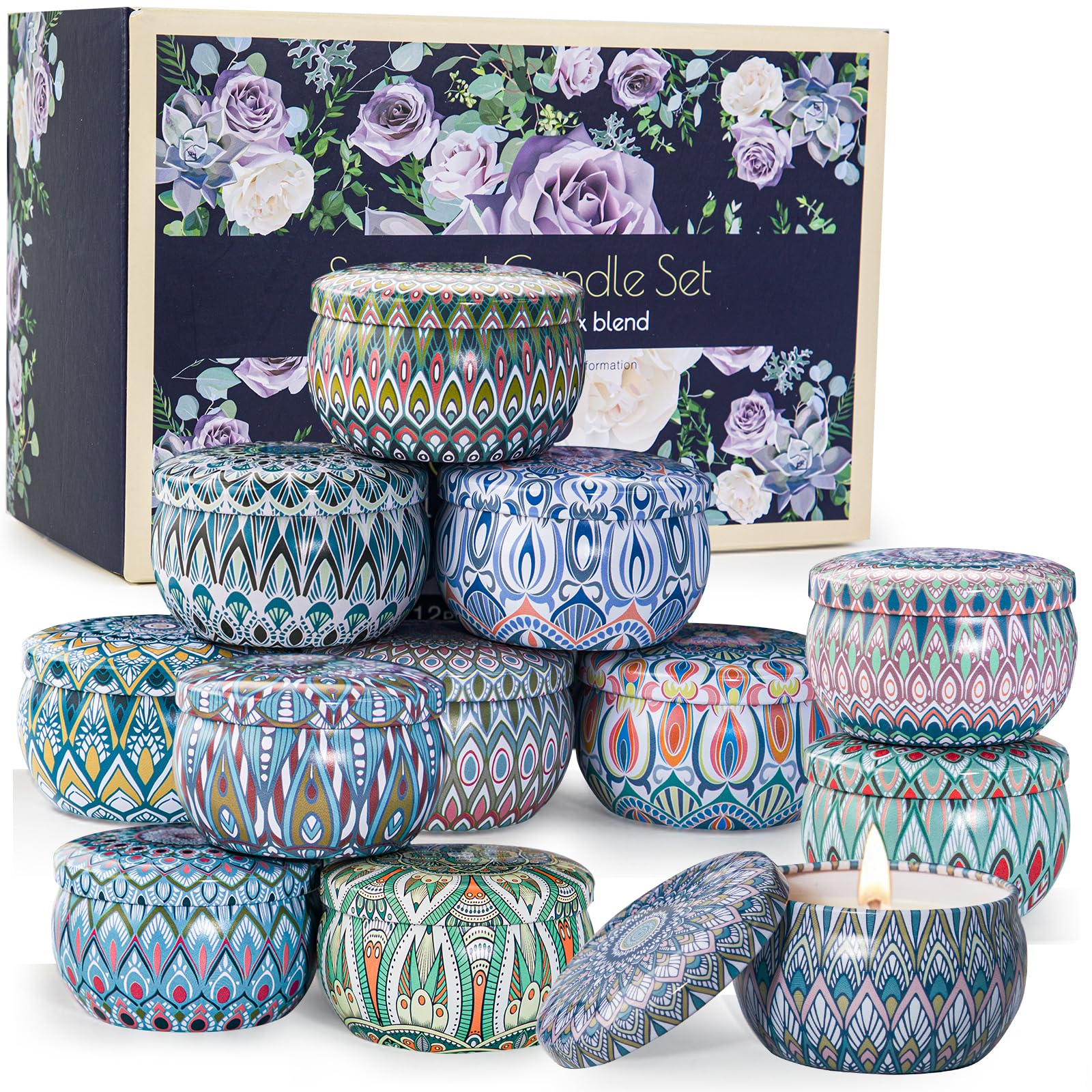 MIMURHYL indigo rose jar candle romantic mood and soft glow.