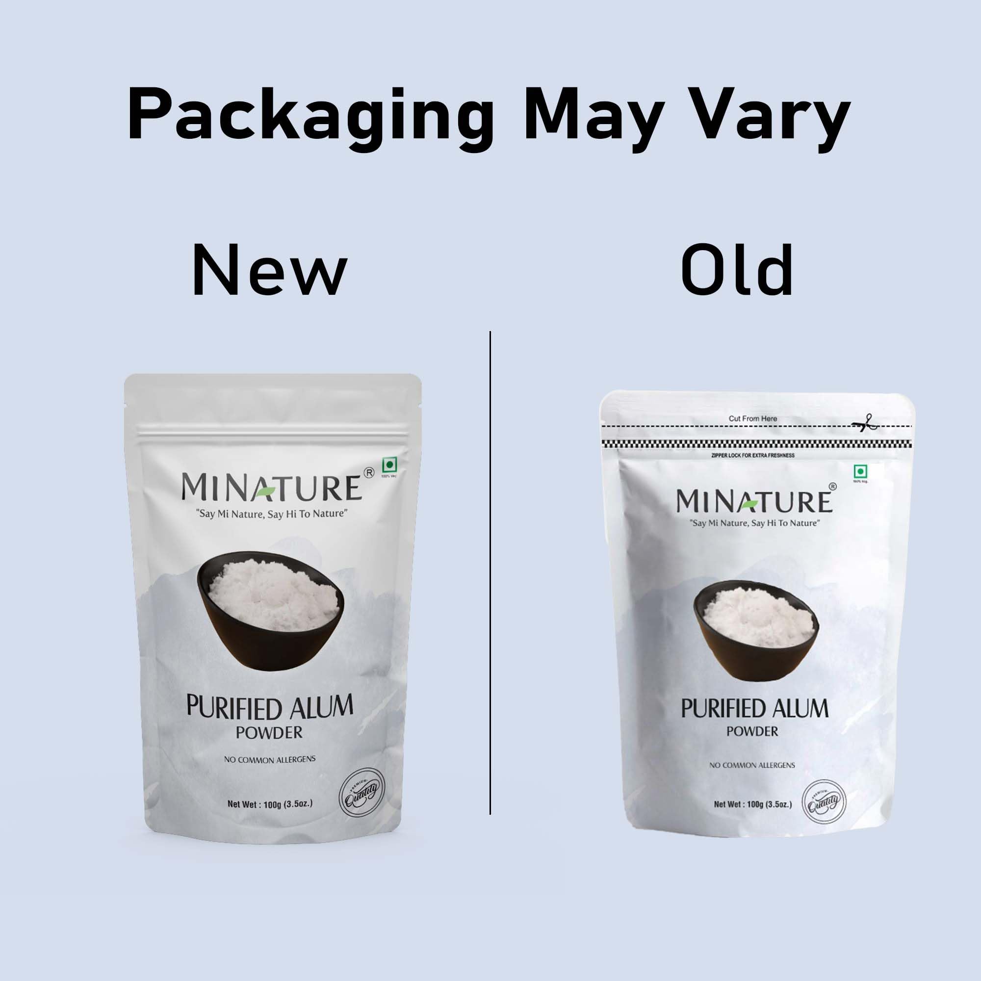 Mi Nature Alum Powder rose water paste for soothing skin prep.