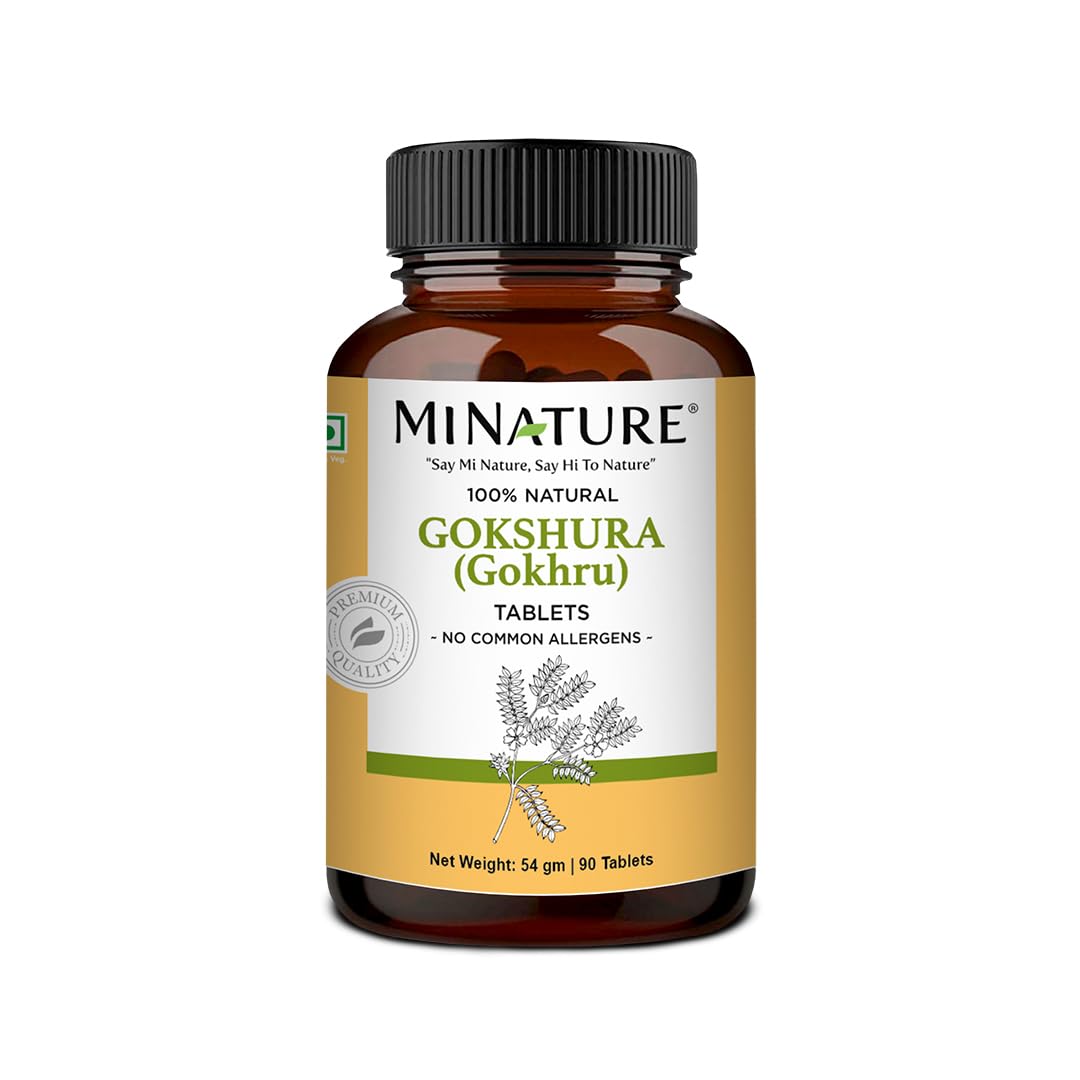 Minature Gokshura tablets – front view for daily herbal use with gluten-free formula.