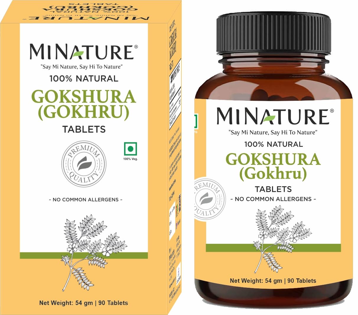 Minature Gokshura bottles – in-bottle view featuring 90-count package.