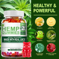 Minch Hemp Gummies nutrition visual notes protein and omega content for daily nutrition.