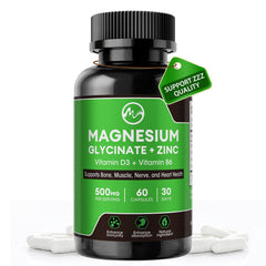 Minch magnesium glycinate bottle showing 500 mg per capsule for daily balance