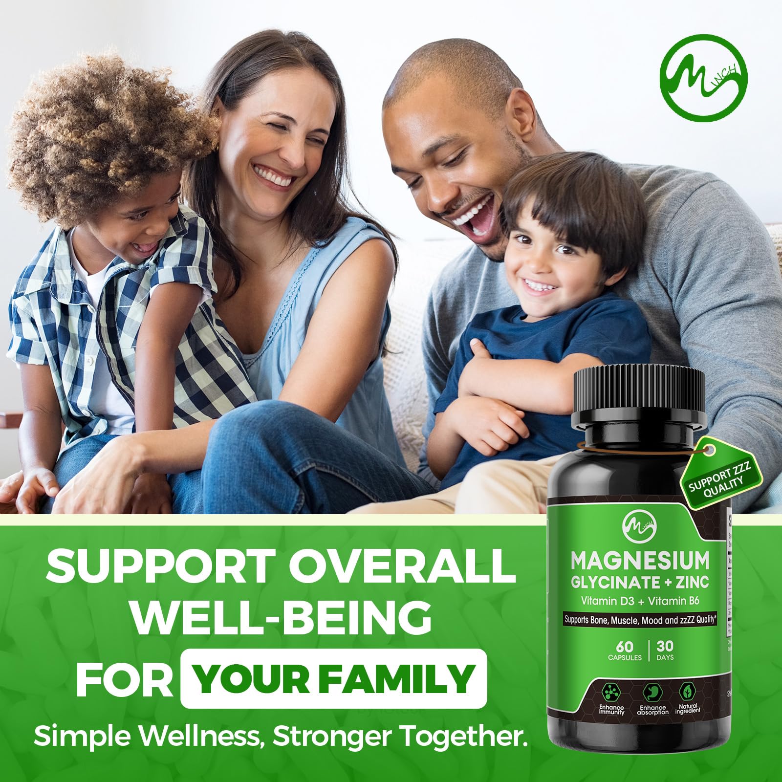 Minch women and men using supplement for everyday vitality.
