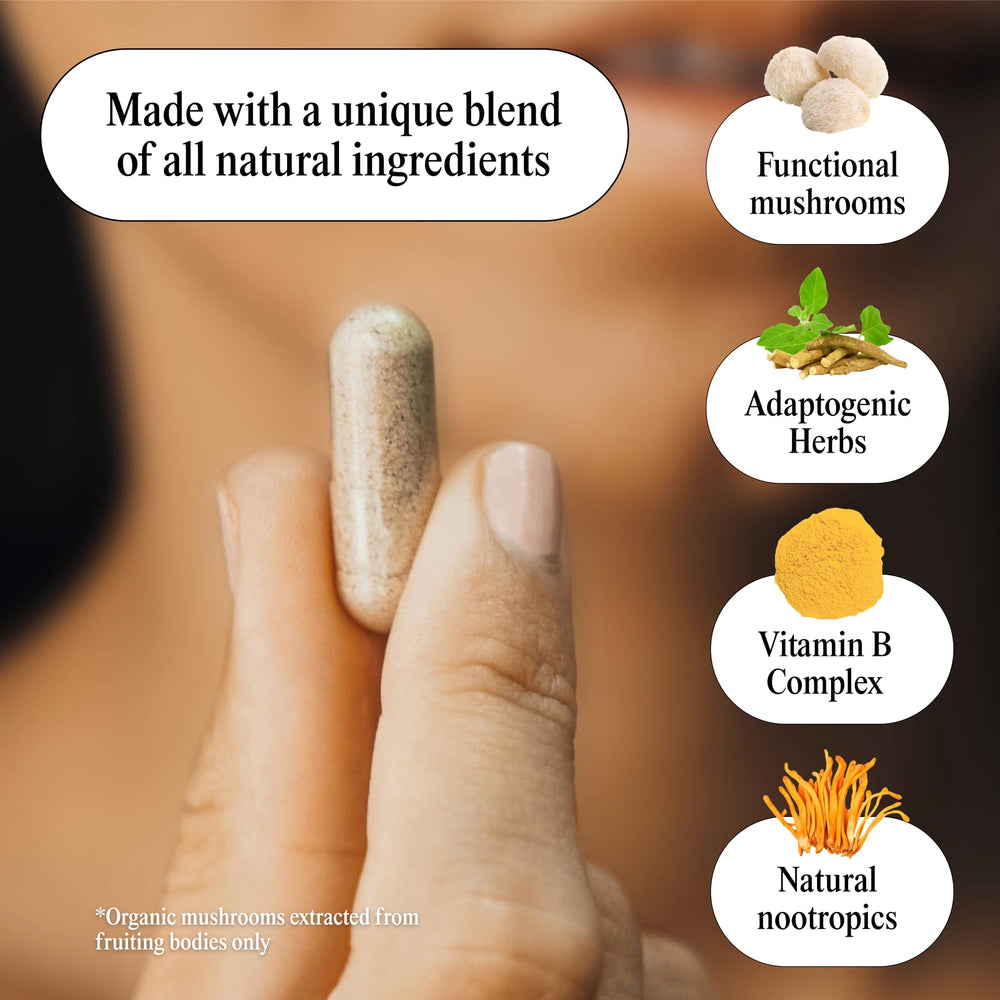 Mindhoney DOSE bottle back label with ingredients and usage guidance.