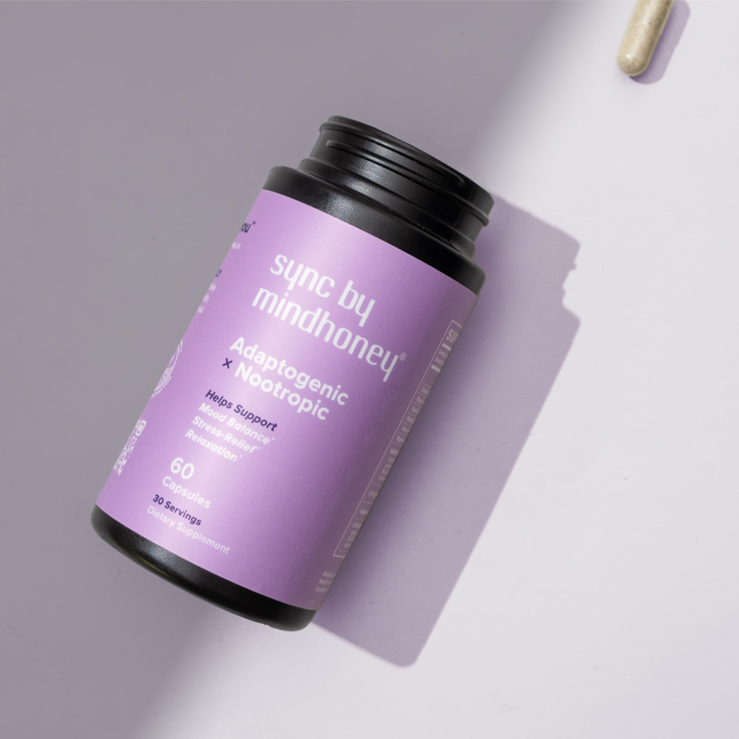 MINDHONEY SYNC packaging on shelf, premium all-in-one blend.
