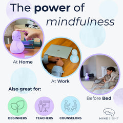 Mindsight Breathing Buddha's soft silicone body fits hands for gentle touch.