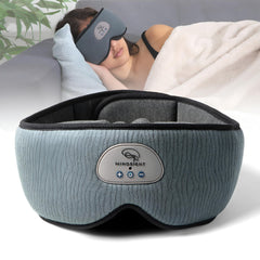 Mindsight DriftBand sleep mask front view showing full blackout comfort for deep rest
