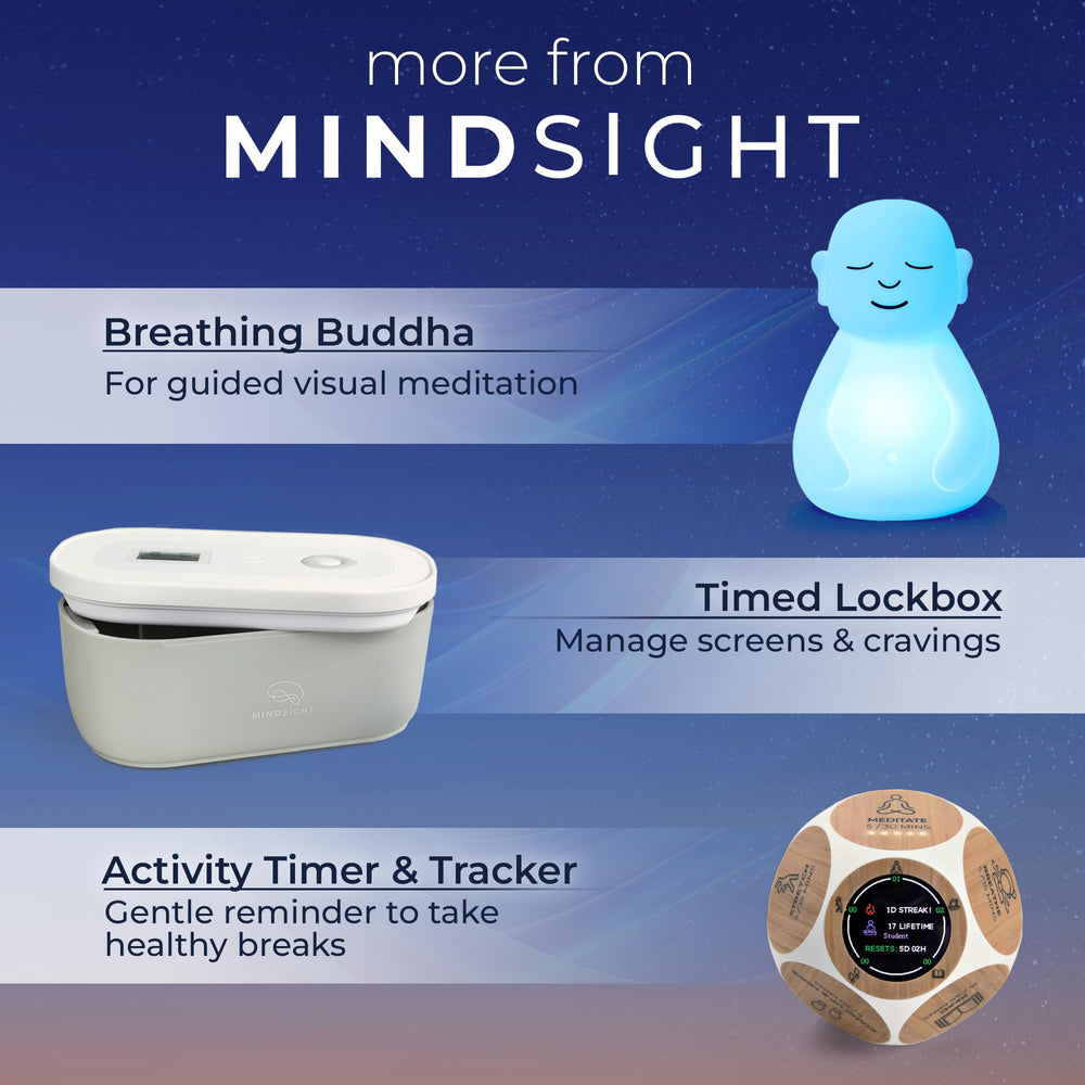 Mindsight DriftBand travel case shown for on-the-go sleep convenience