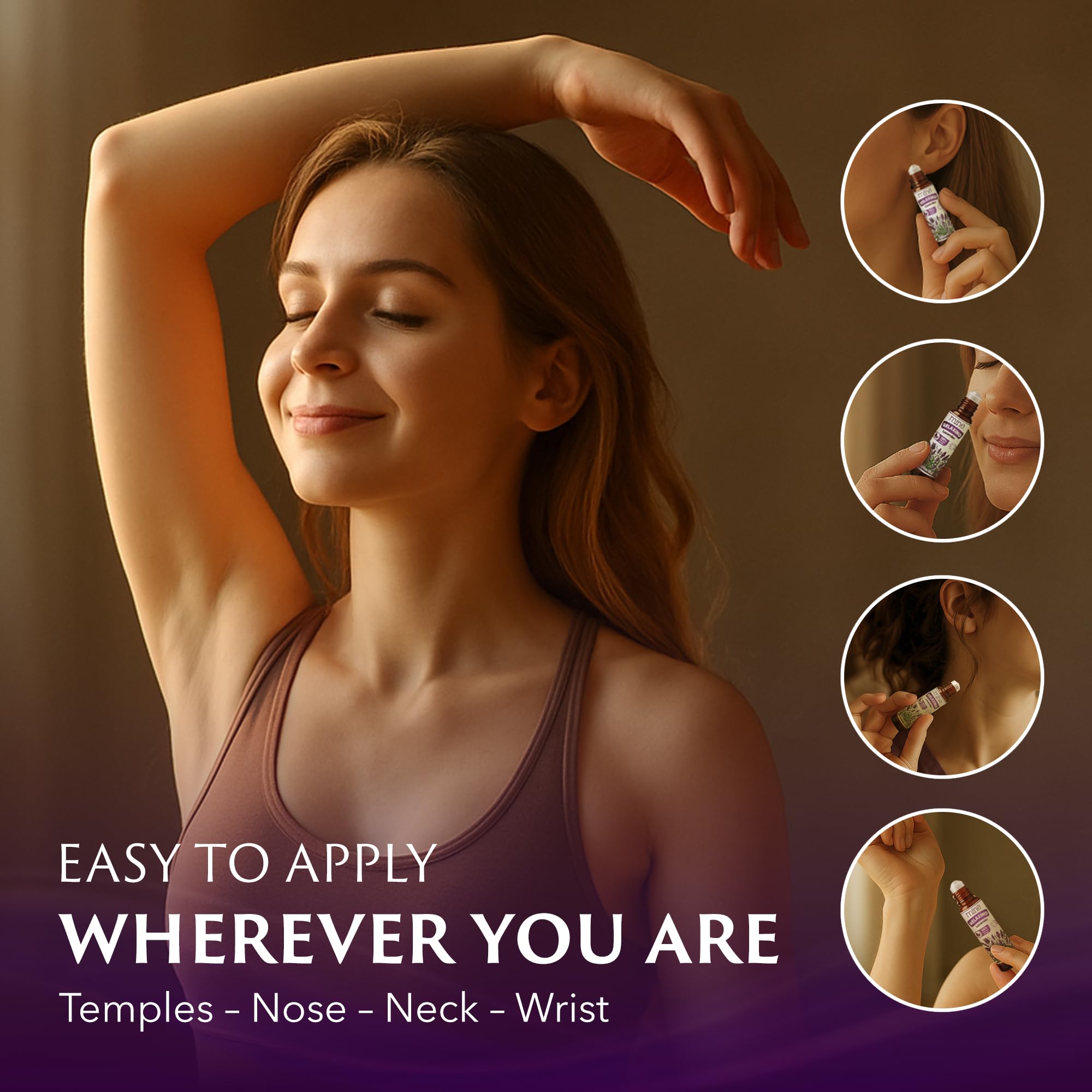 Mine Lavender roll-on beside the bed to create a peaceful nighttime ritual.