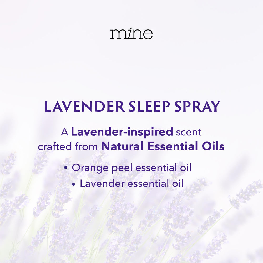 Mine Lavender Sleep Spray travel-size bottle for on-the-go calm.