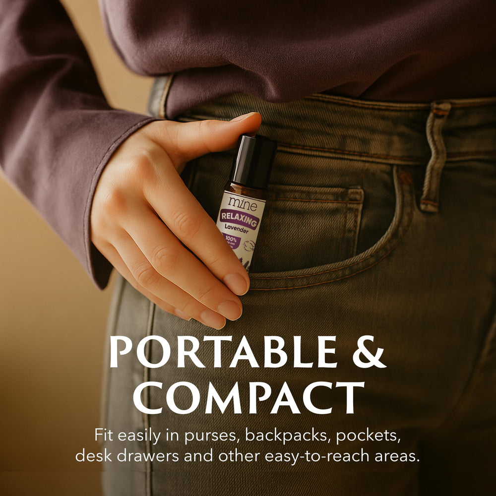 Mine Lavender travel-friendly roll-on for on-the-go relaxation.