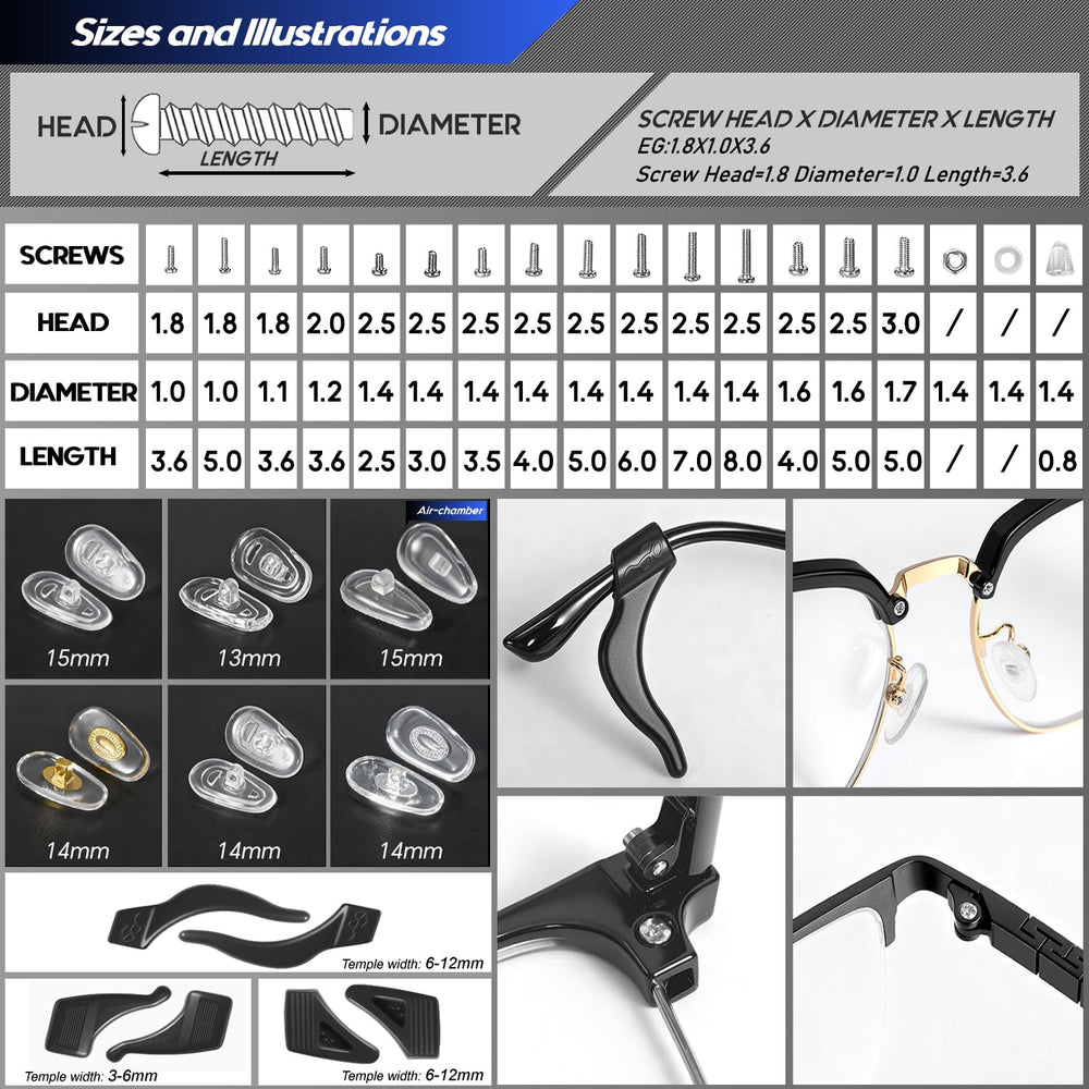 MINGFIX tweezers and magnifier assist precise eyeglass adjustments.