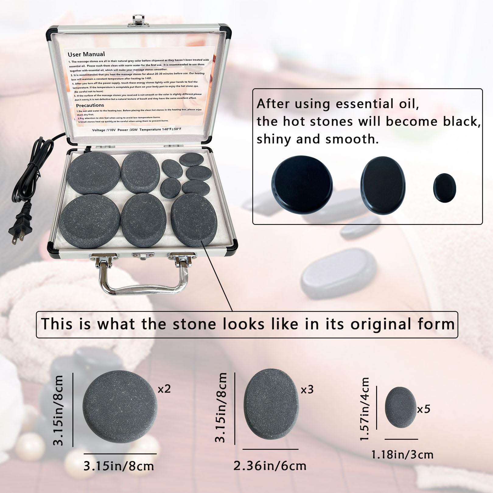 MINGJISHIYE basalt stones arranged for neck and back work