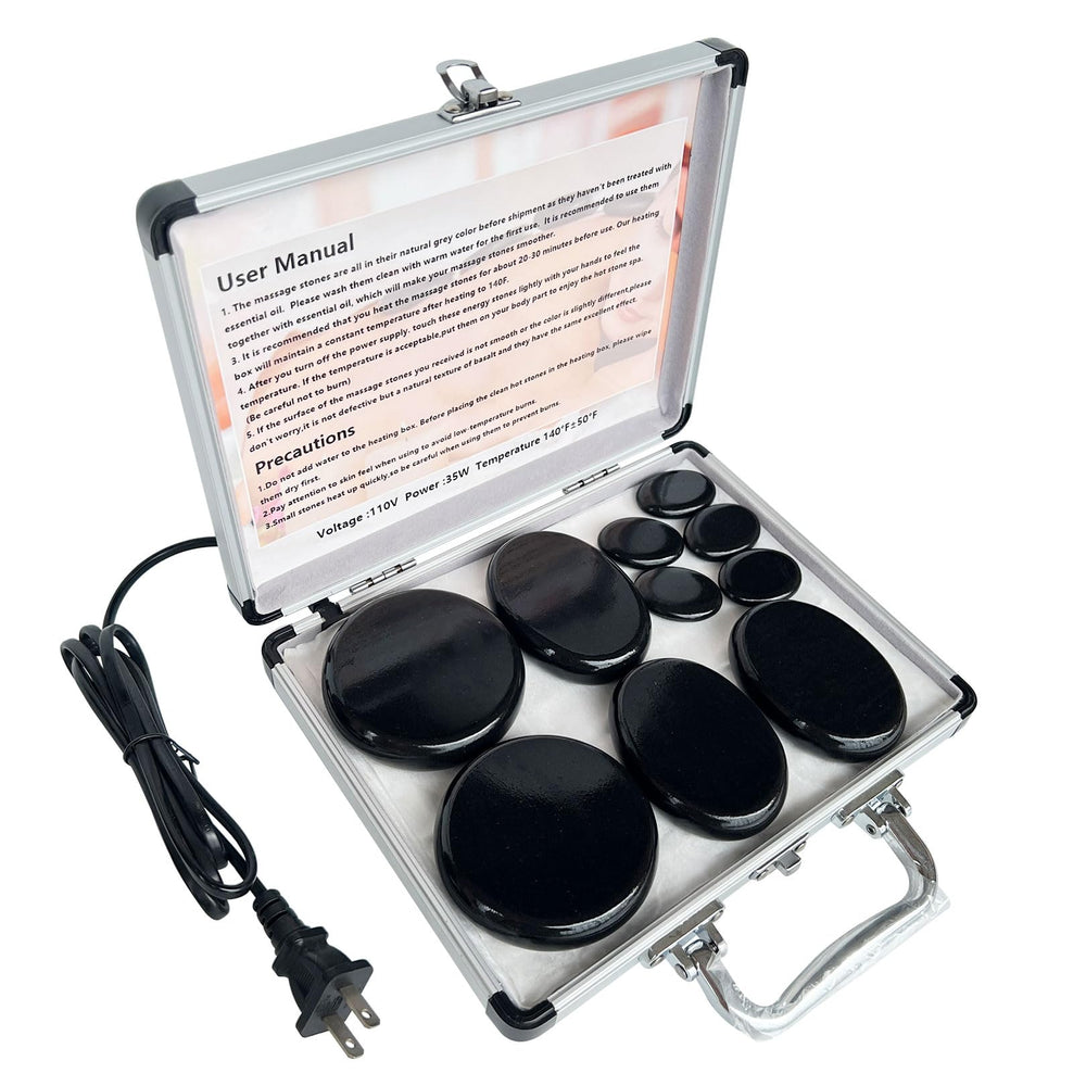 MINGJISHIYE hot stone set with basalt stones for full-body massage