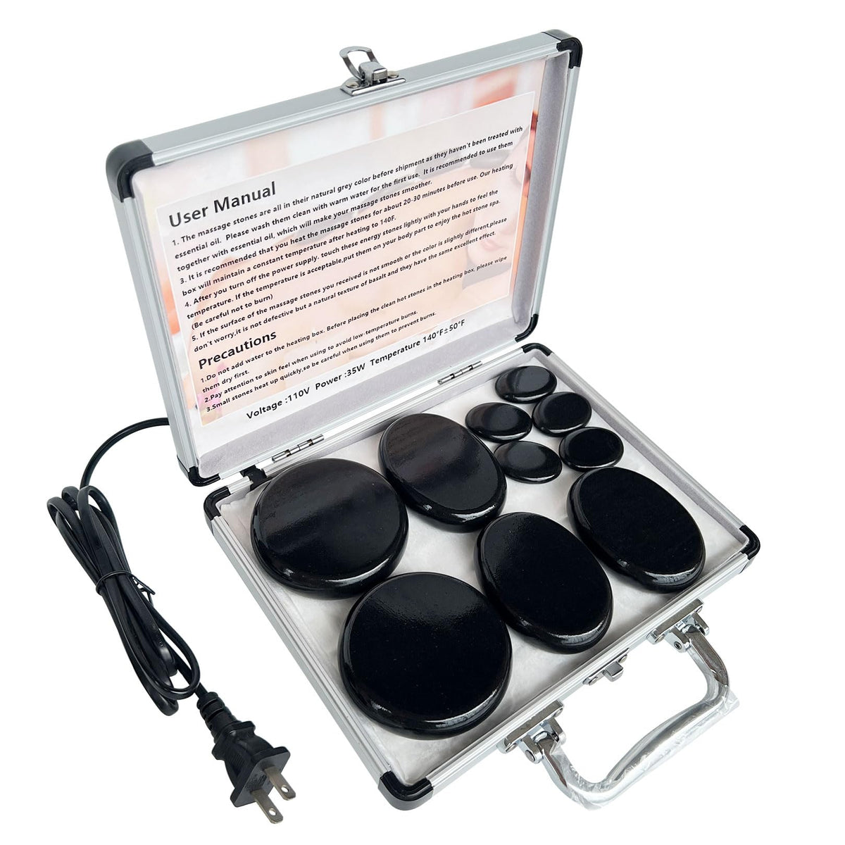 MINGJISHIYE hot stone set with basalt stones for full-body massage
