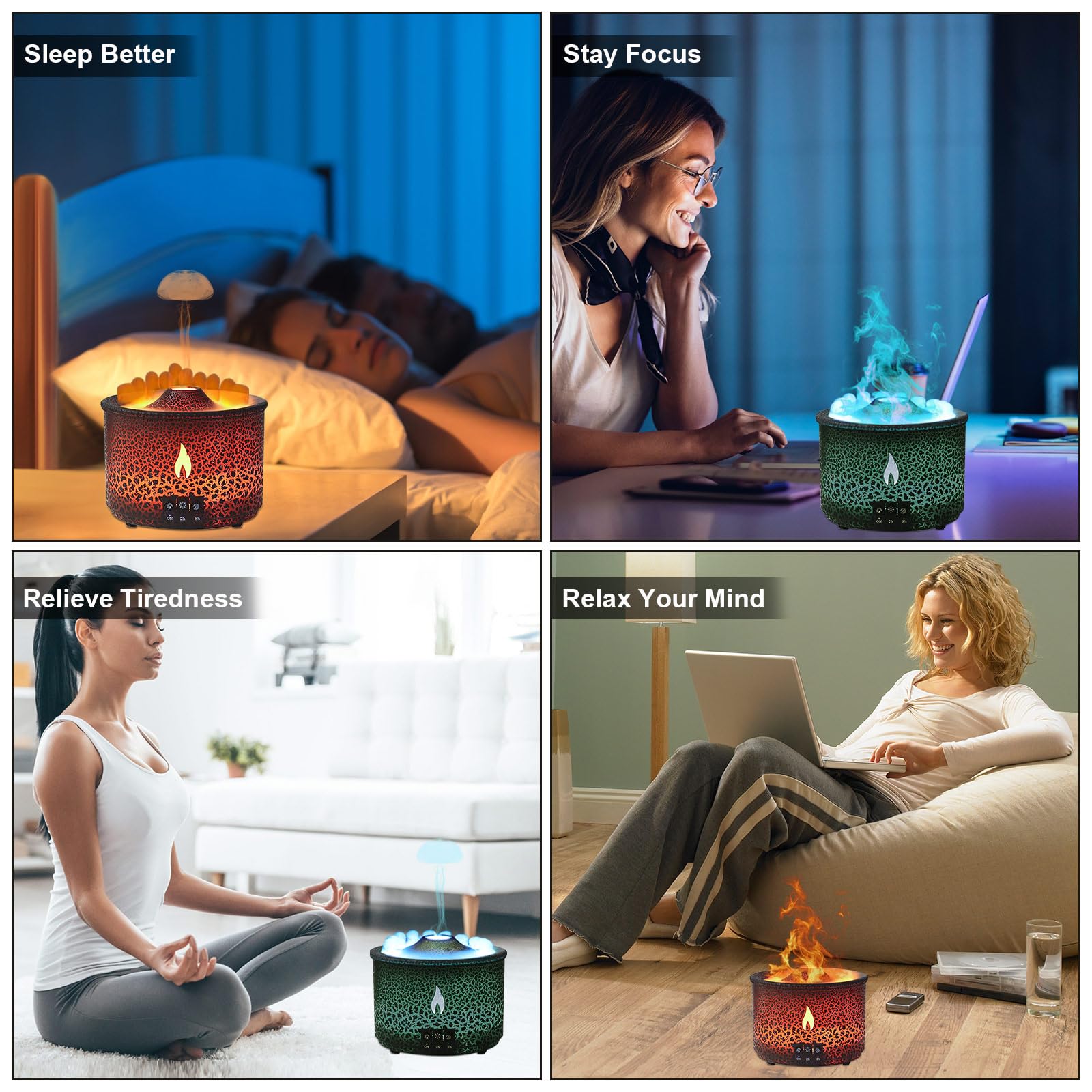 Ultra-quiet operation of MINGPINHUIUS diffuser supports calm study or sleep