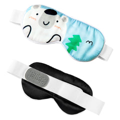 Mini Nomad silk sleep mask blue XS with adjustable strap for gentle darkness on flights