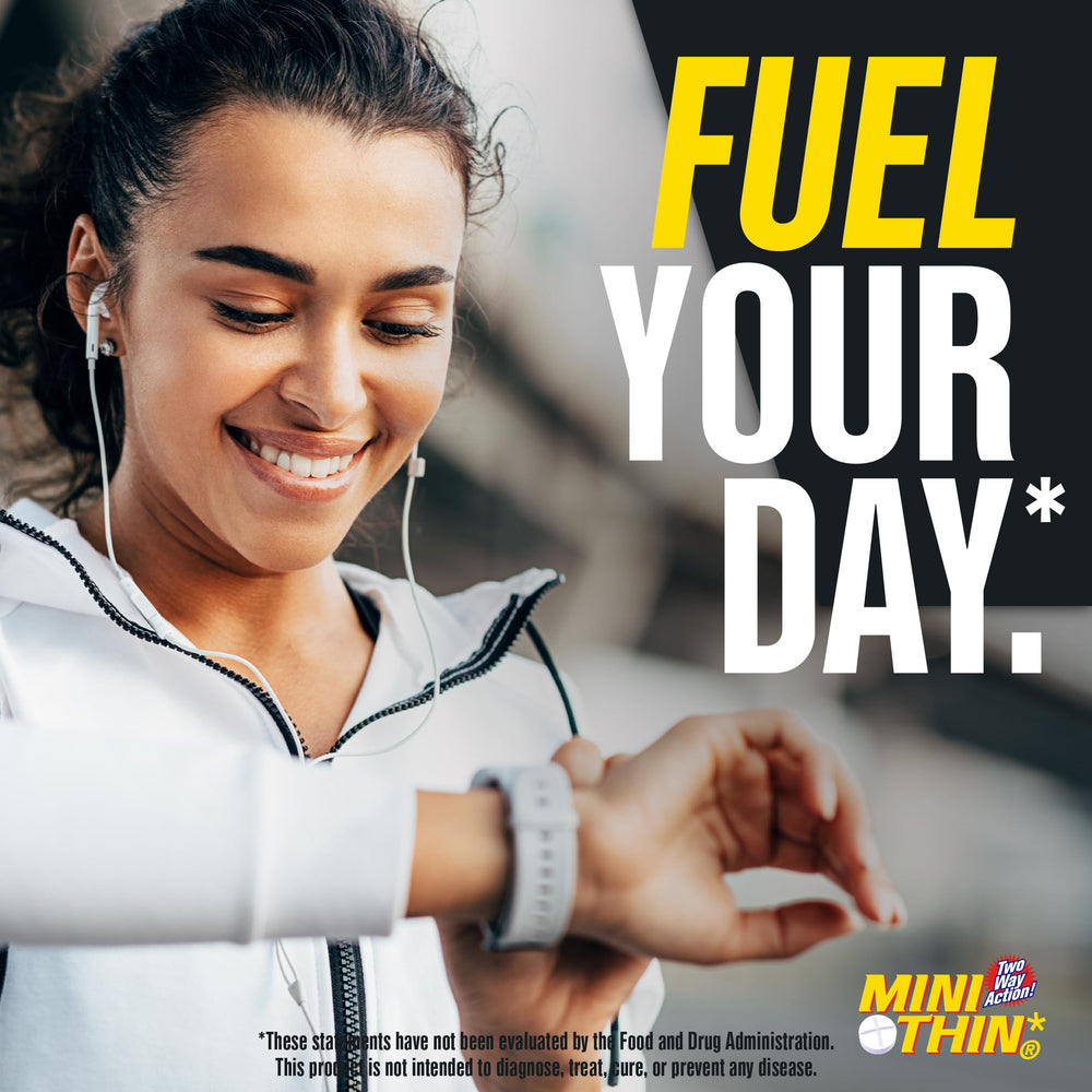 Mini Thin energy capsules in gym bag for quick boosts.