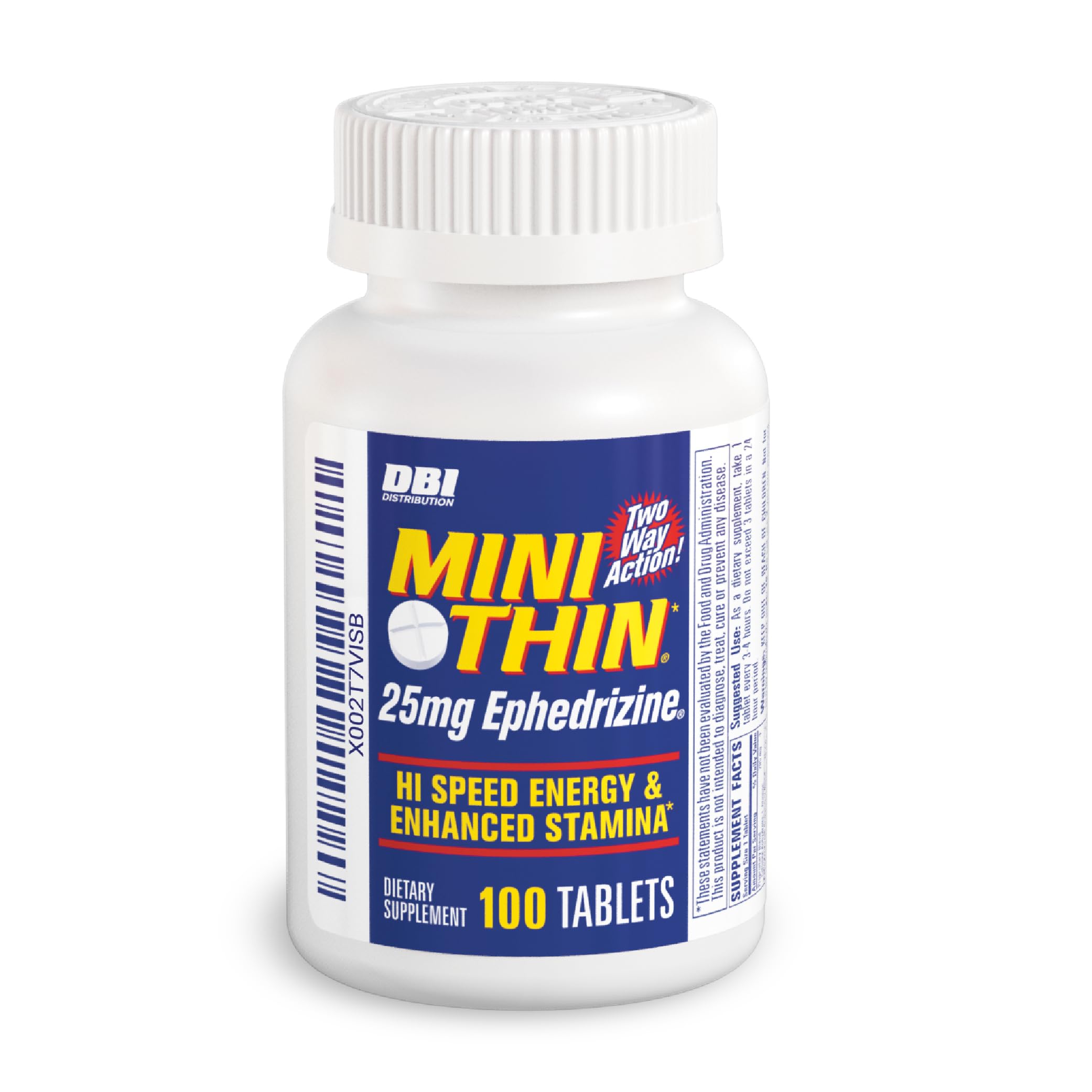 Mini Thin Two-Way energy capsules bottle front for convenient daytime energy.