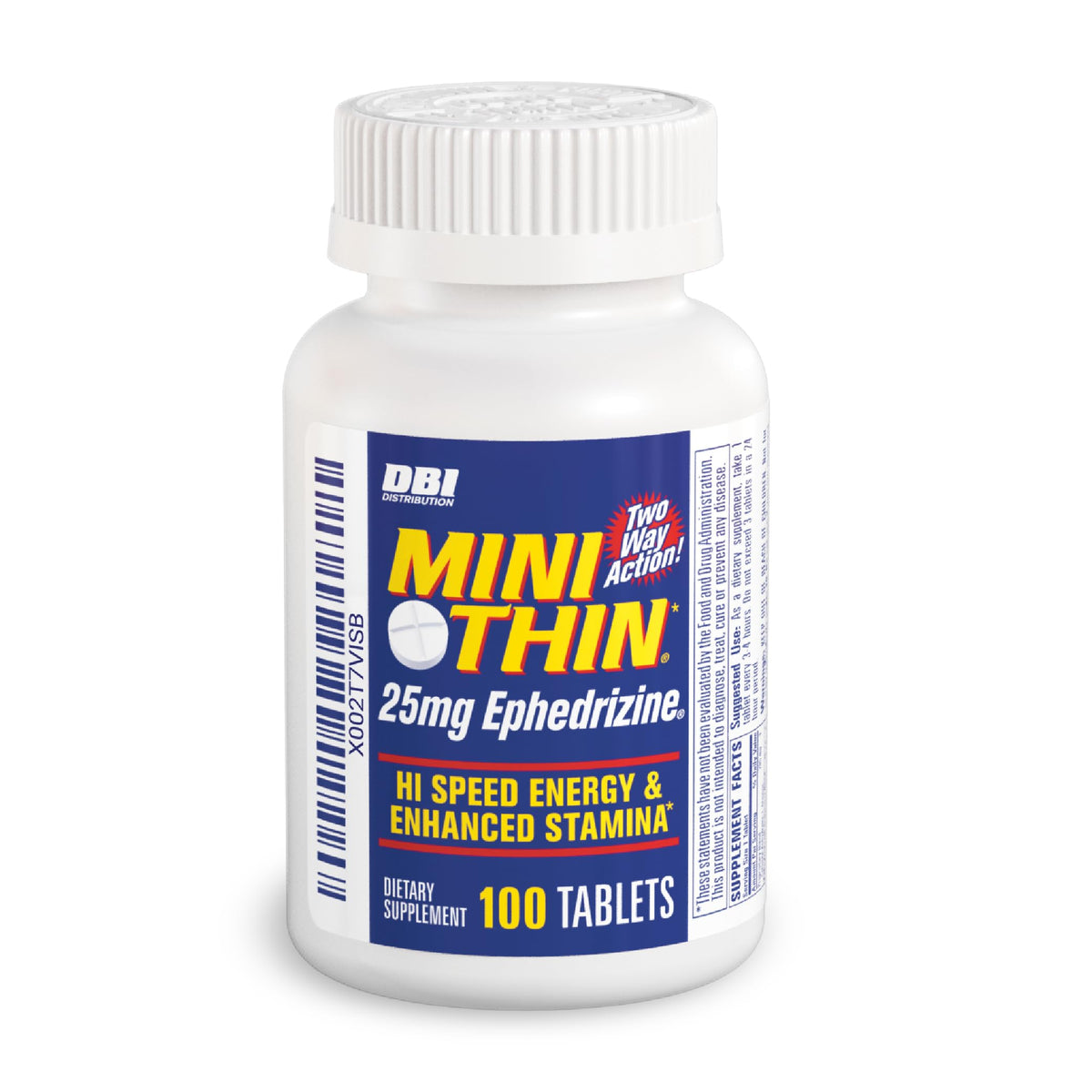 Mini Thin Two-Way energy capsules bottle front for convenient daytime energy.