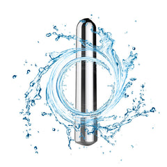 Mini Upgraded Handheld Electric Back Massager in silver, side view, portable comfort for travel.