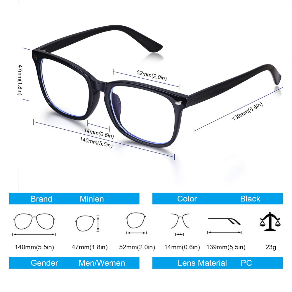 Minlen blue light glasses on face reduce screen glare during work