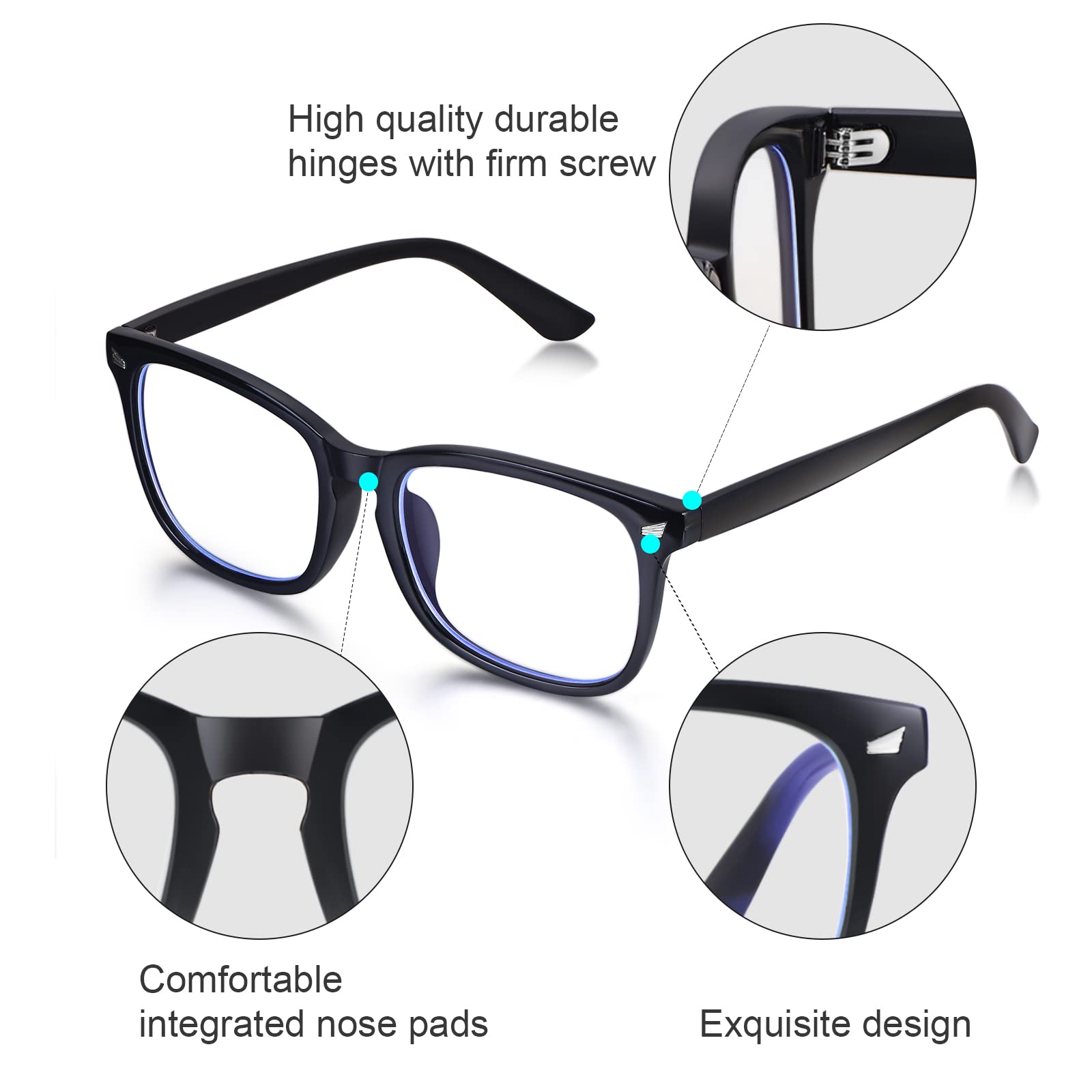 Minlen blue light glasses side profile shows lightweight comfort