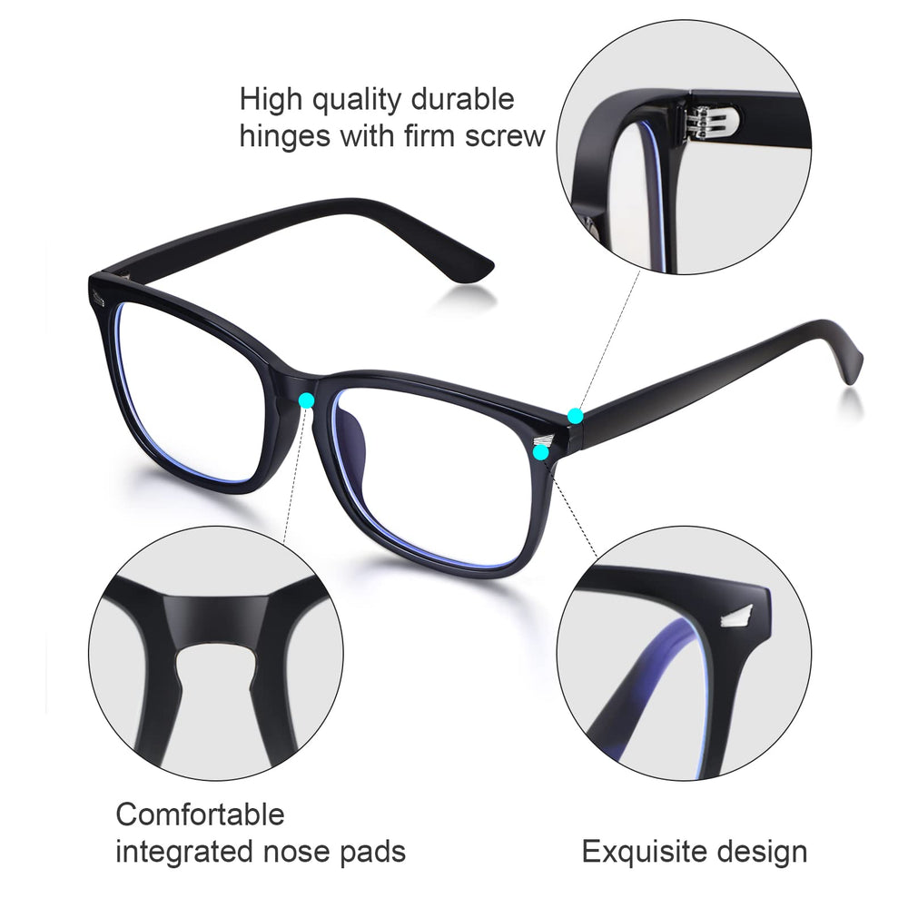 Minlen blue light glasses side profile shows lightweight comfort