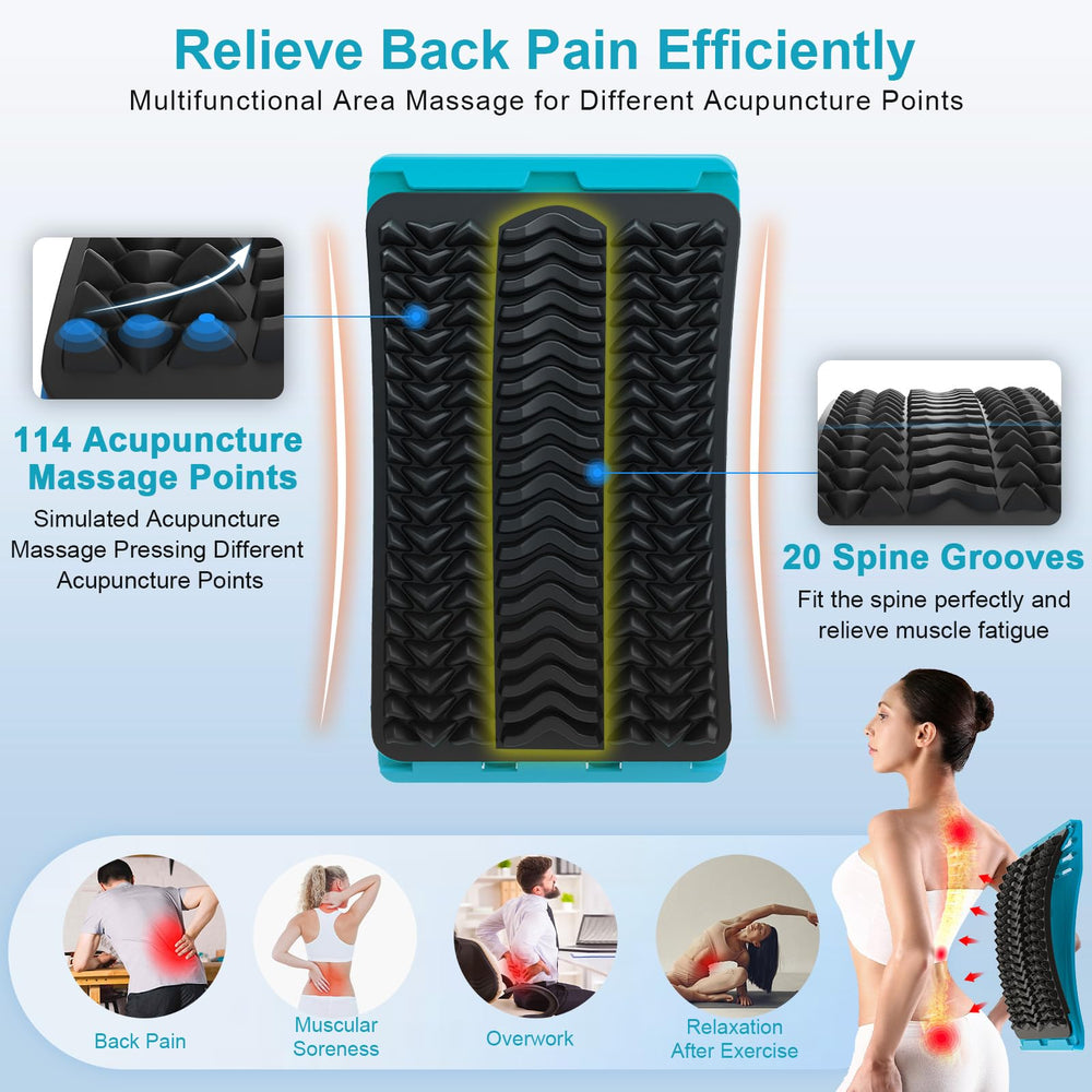 MINOLL Back Stretcher featuring EVA soft mat for comfortable sessions.