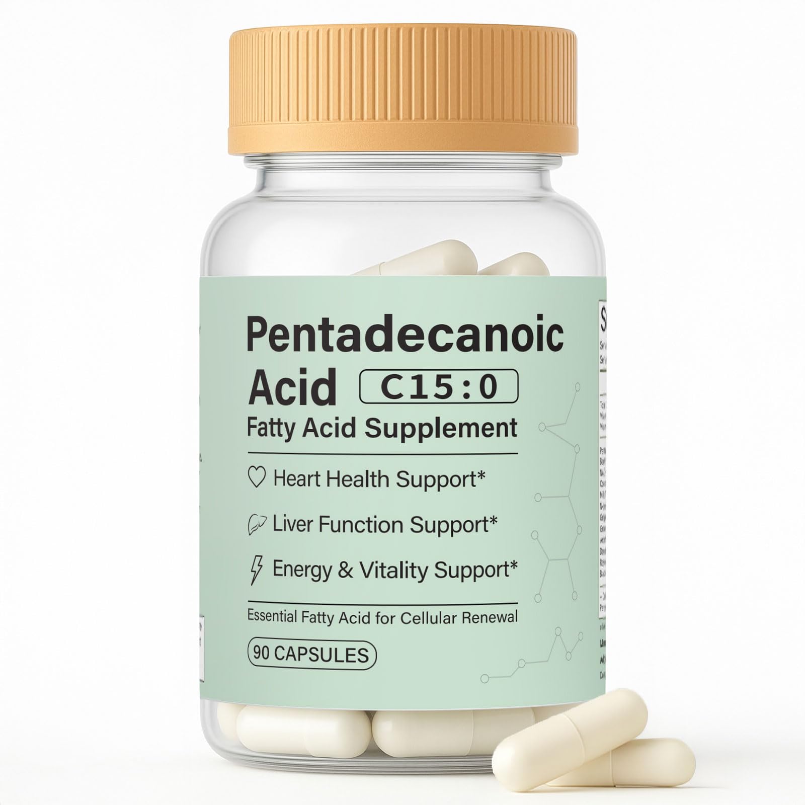 Minyang Pentadecanoic Acid Capsules bottle front for daily wellness.