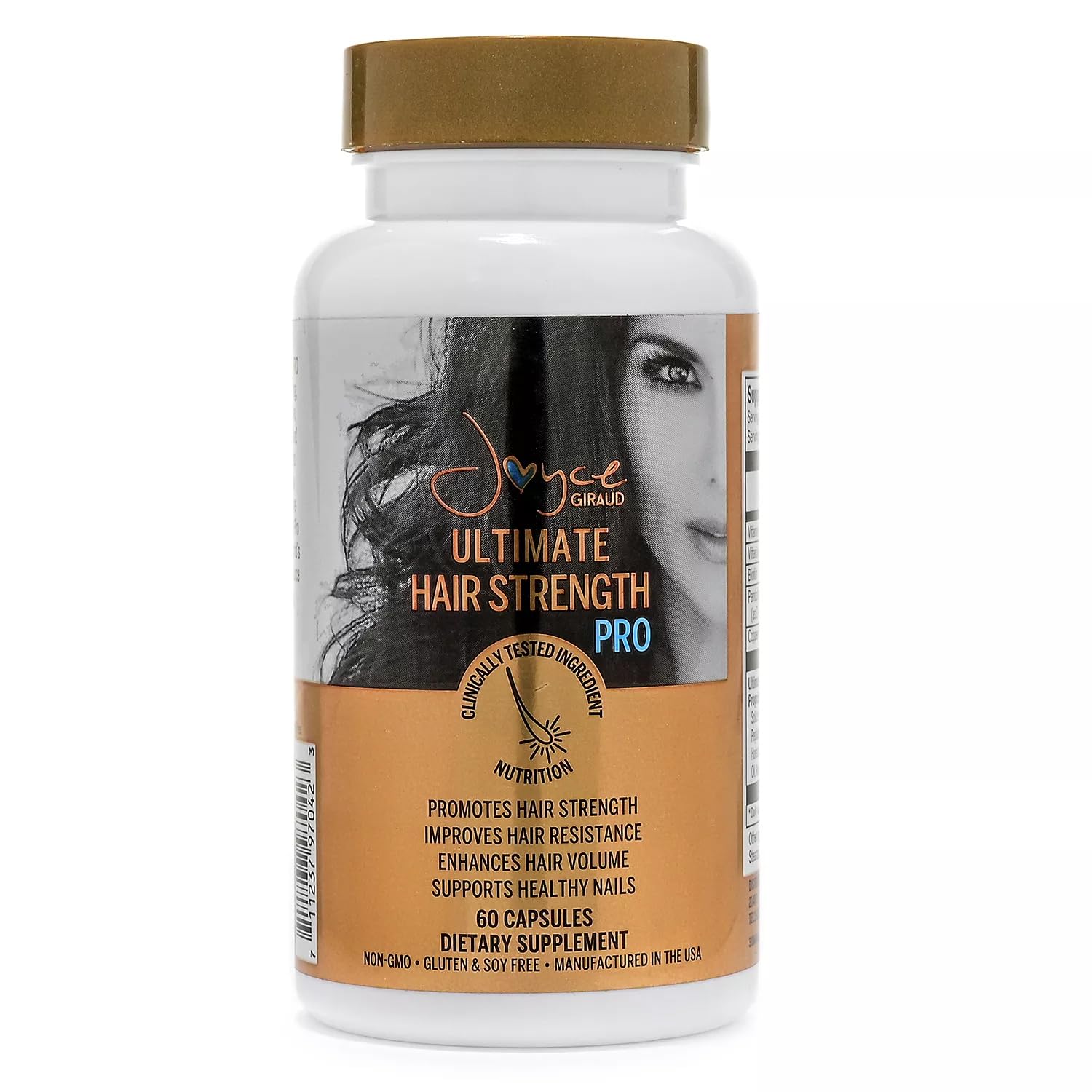 Miracle Elixir Collection Joyce Giraud hair supplements bottle supports healthy hair appearance.