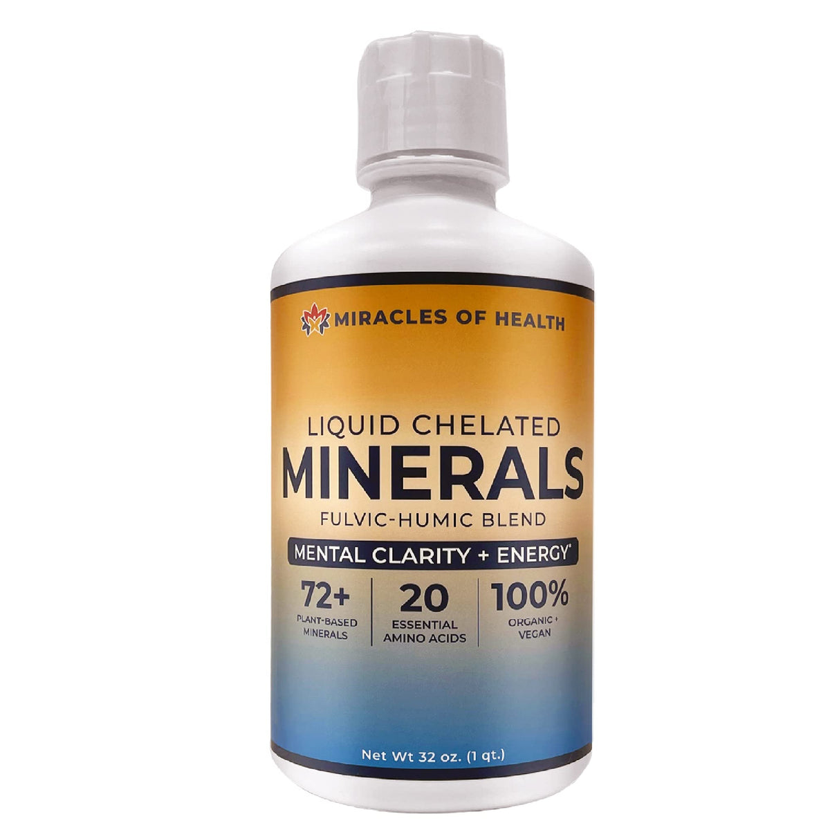 Miracles of Health Liquid Chelated Minerals bottle front for balanced mineral intake.