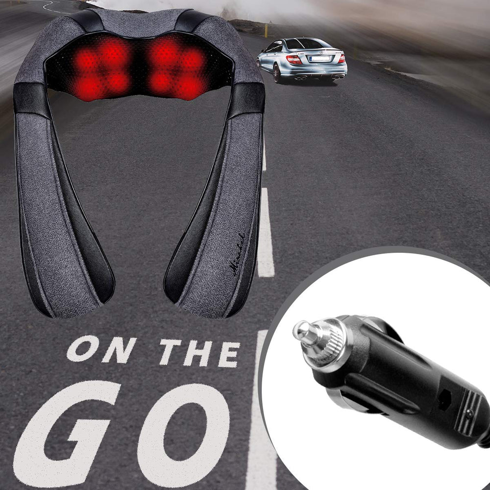 Mirakel massager connected to car power supply for in-car use