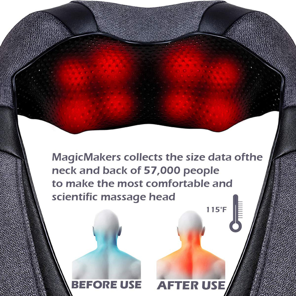 Mirakel back massager with three speed modes for personalized pressure