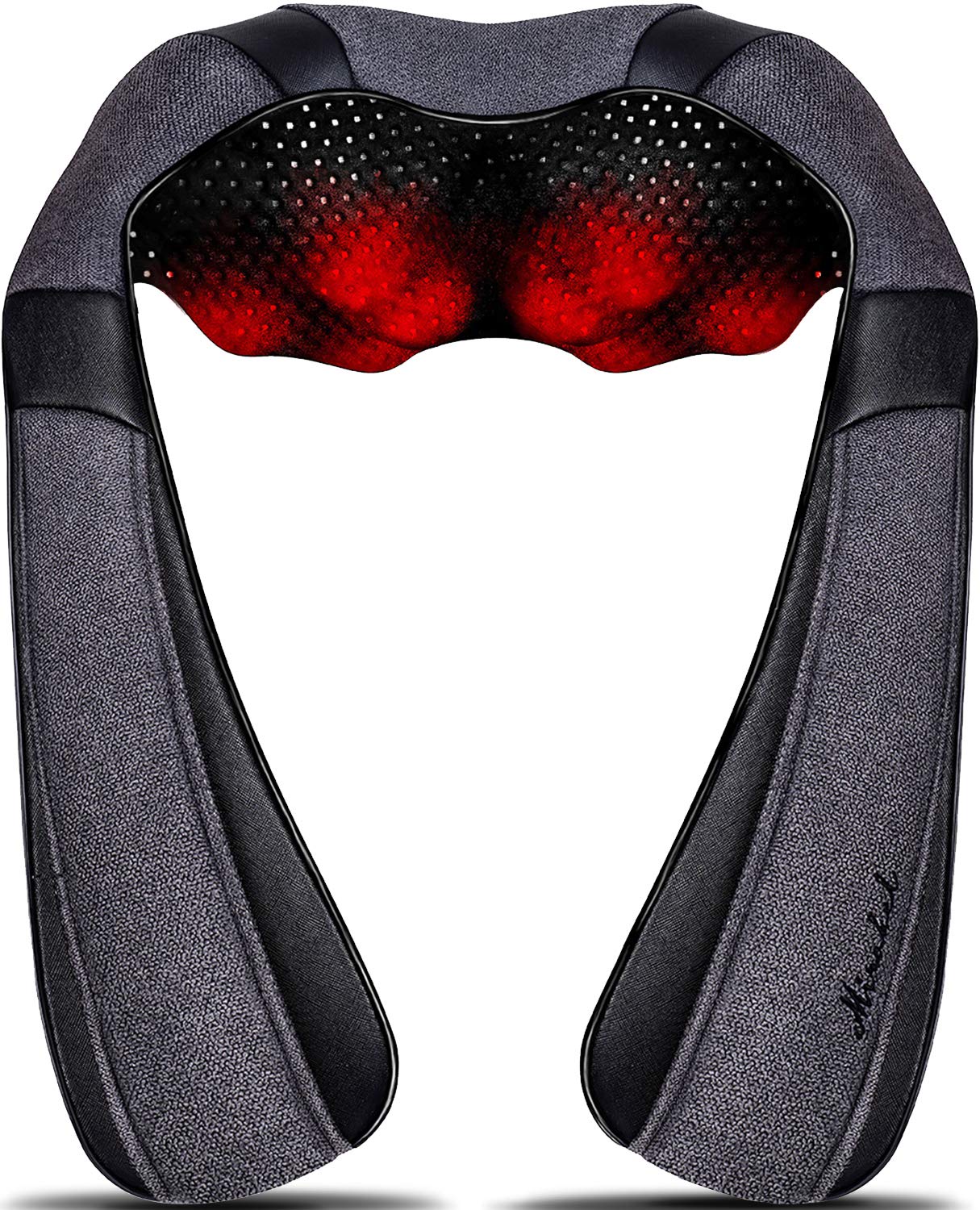 Mirakel neck massager with eight heads for deep kneading relief during a break