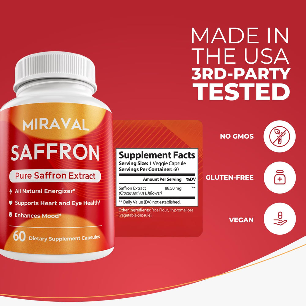 Miraval saffron manufacturing facility badge indicating quality testing.