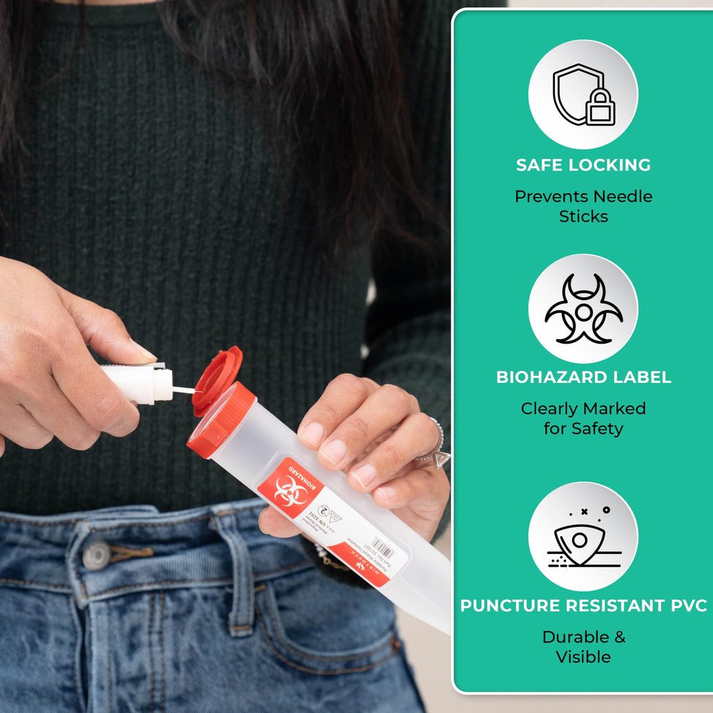 MirTouch Sharps-Shuttle twelve-pack for home or travel use.