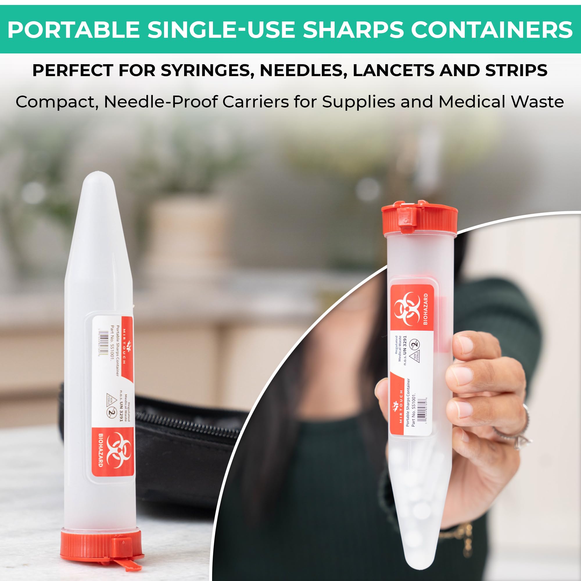 MirTouch Sharps-Shuttle drop-in design enables one-handed disposal.