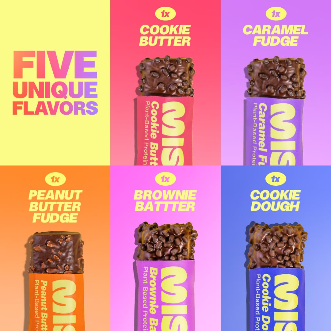 Misfits protein bar variety pack packaging shot showing gluten-free and non-GMO labeling