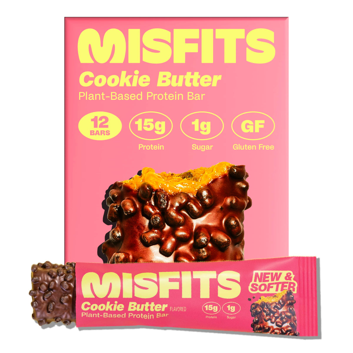 Misfits Speculoos vegan protein bar on a breakfast plate, protein-rich start to the day.