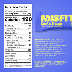 Misfits vegan cookie dough bar cross-section shows gooey center and caramel, post-workout pick