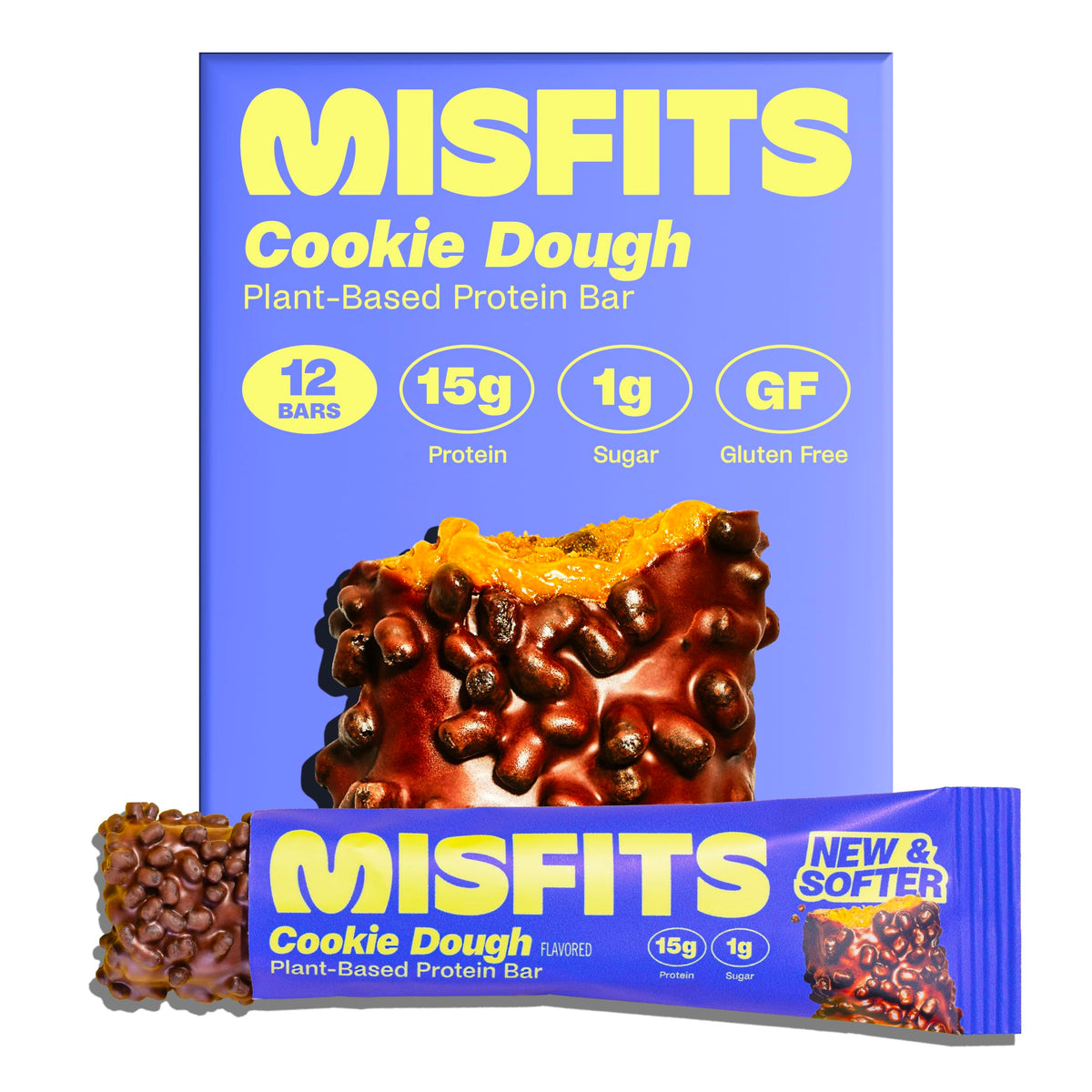 Misfits vegan cookie dough bar pack for on-the-go protein snack